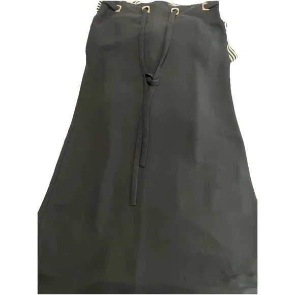 David Warren Women's Vintage Dress Black and White Striped Size 12 Short Sleeve - Picture 4 of 7